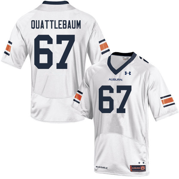 Men #67 Jacob Quattlebaum Auburn Tigers College Football Jerseys Sale-White